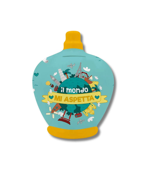 Salvadanaio In Ceramica Italian Joy – “Il Mondo Mi Aspetta”