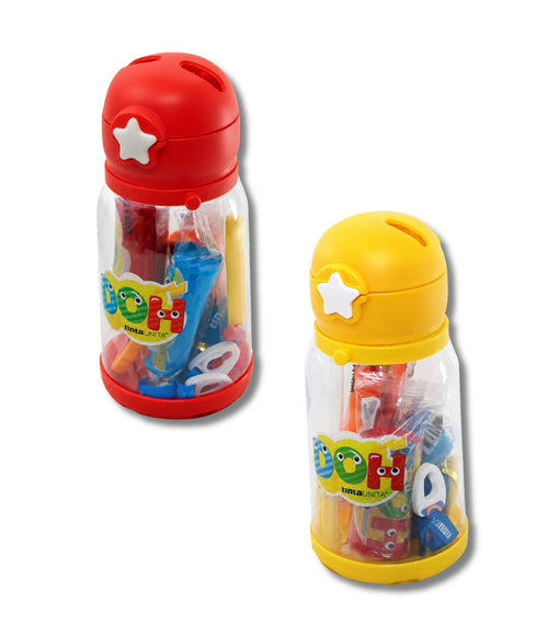 Borraccia in plastica con beccuccio e Plastilina TintaUnita Doh + accessori