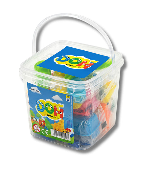 Secchiello Quadrato Plastilina Tinta Unita DOH con Accessori