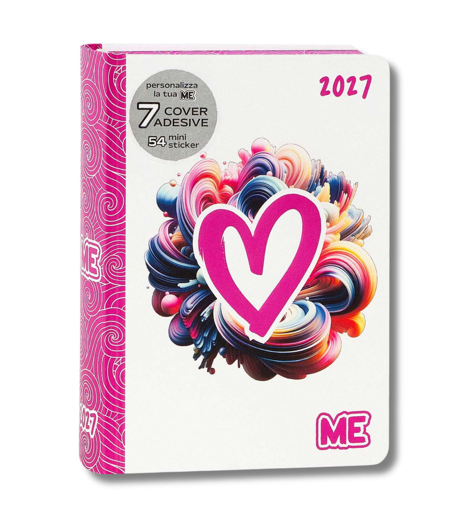 Diario scolastico - Agenda Medium 16 Mesi 2026/2027 Love Pink Color Me My Evolution