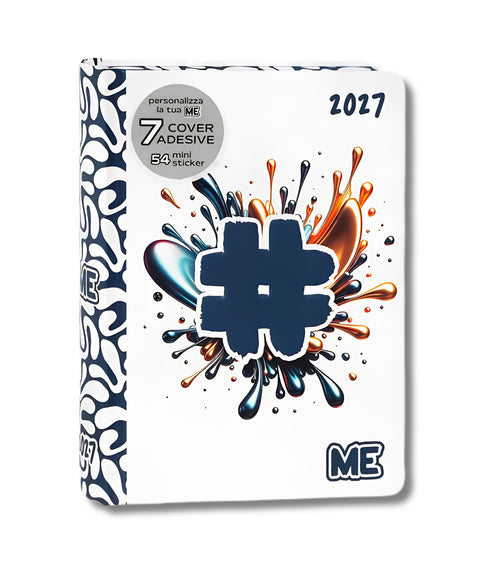Diario Agenda Medium 16 Mesi 2026/2027 Hashtag Blu Color Me My Evolution